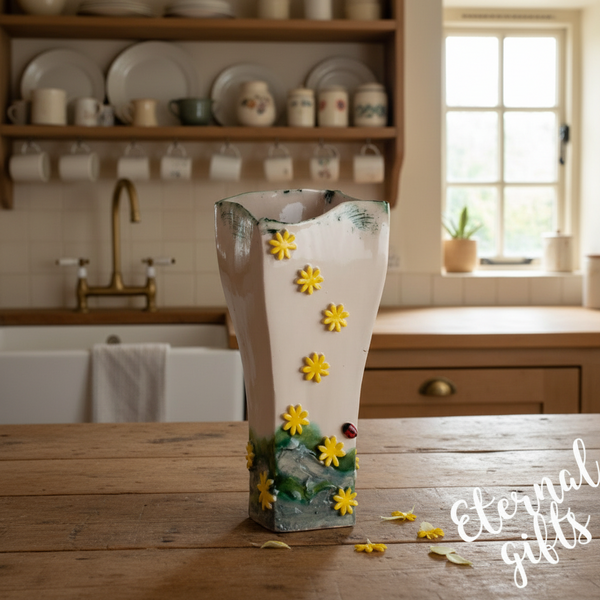 The Burren Yellow Medium Vase by Creative Clay