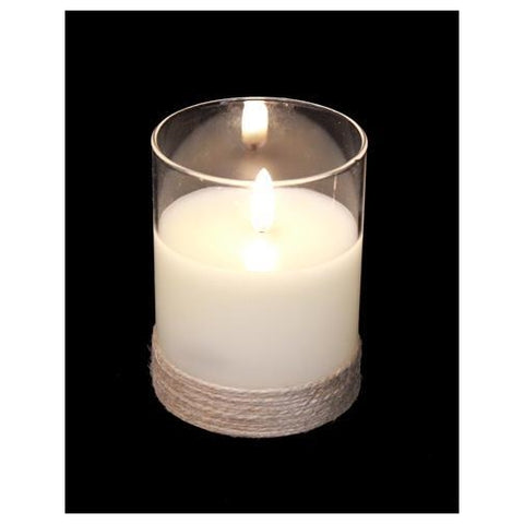 Dancing Candle in Glass Votive 10cm Battery Operated