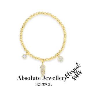 Feather Bracelet Gold - Absolute Jewellery B2137GL