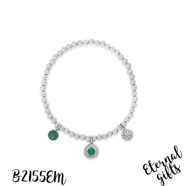 Beaded Halo Bracelet The Emerald Collection Absolute Jewellery B2155EM