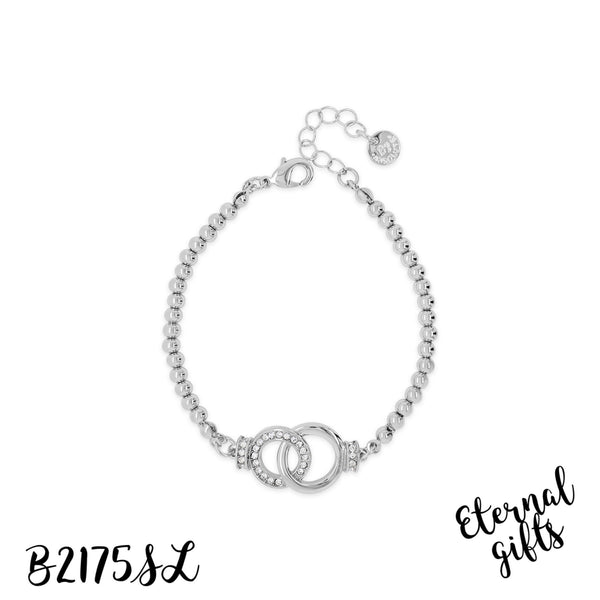 Interlocking Circle Beaded Necklace Silver N2175SL - Absolute Jewellery