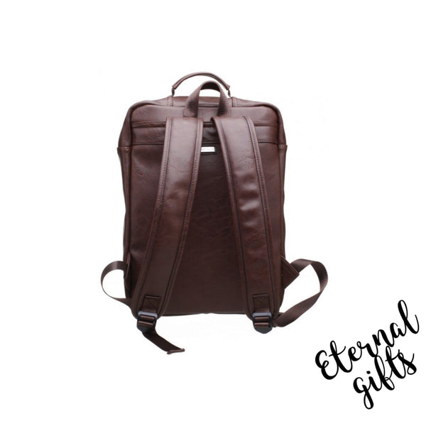 Classic front Zip Backpack in Brown - Bobby Black