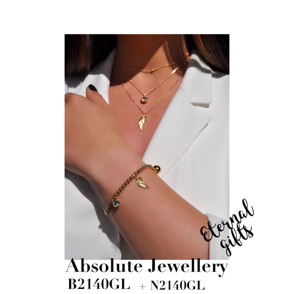 Feather Bracelet Gold - Absolute Jewellery B2137GL