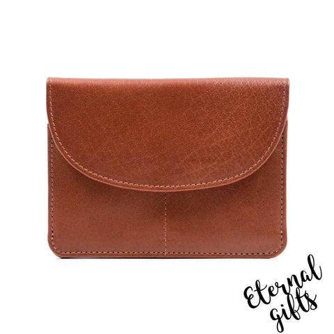 Back Zip Purse Tan Leather - Tinnakeenly Leather