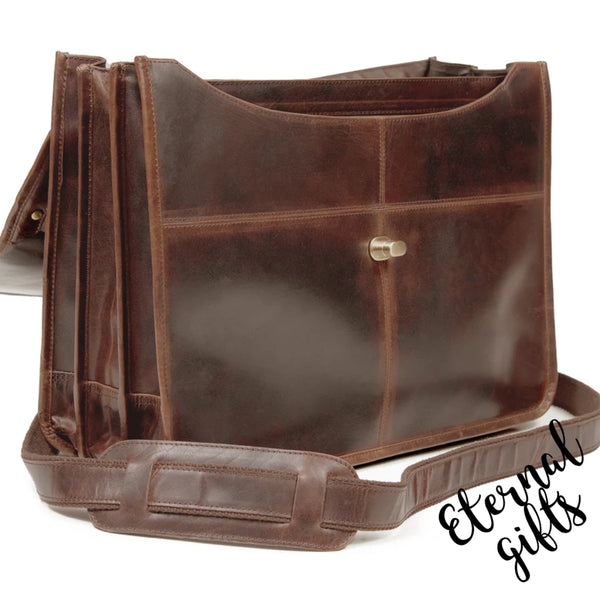 The Ballyjohnboy Leather Briefcase Brown - Tinnakeenly Leathers
