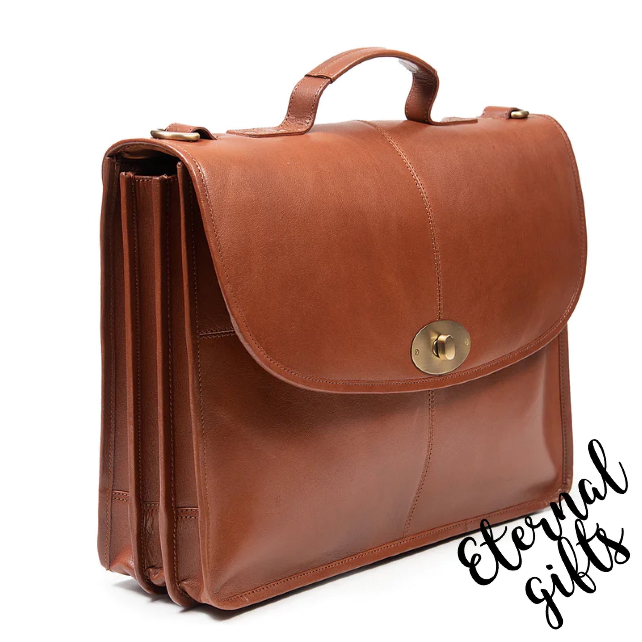 The Ballyjohnboy Leather Briefcase in Tan - Tinnakeenly Leathers