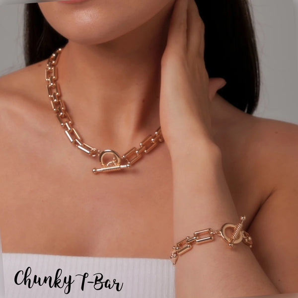 Chunky Link T- Bar Bracelet - Knight and Day Jewellery