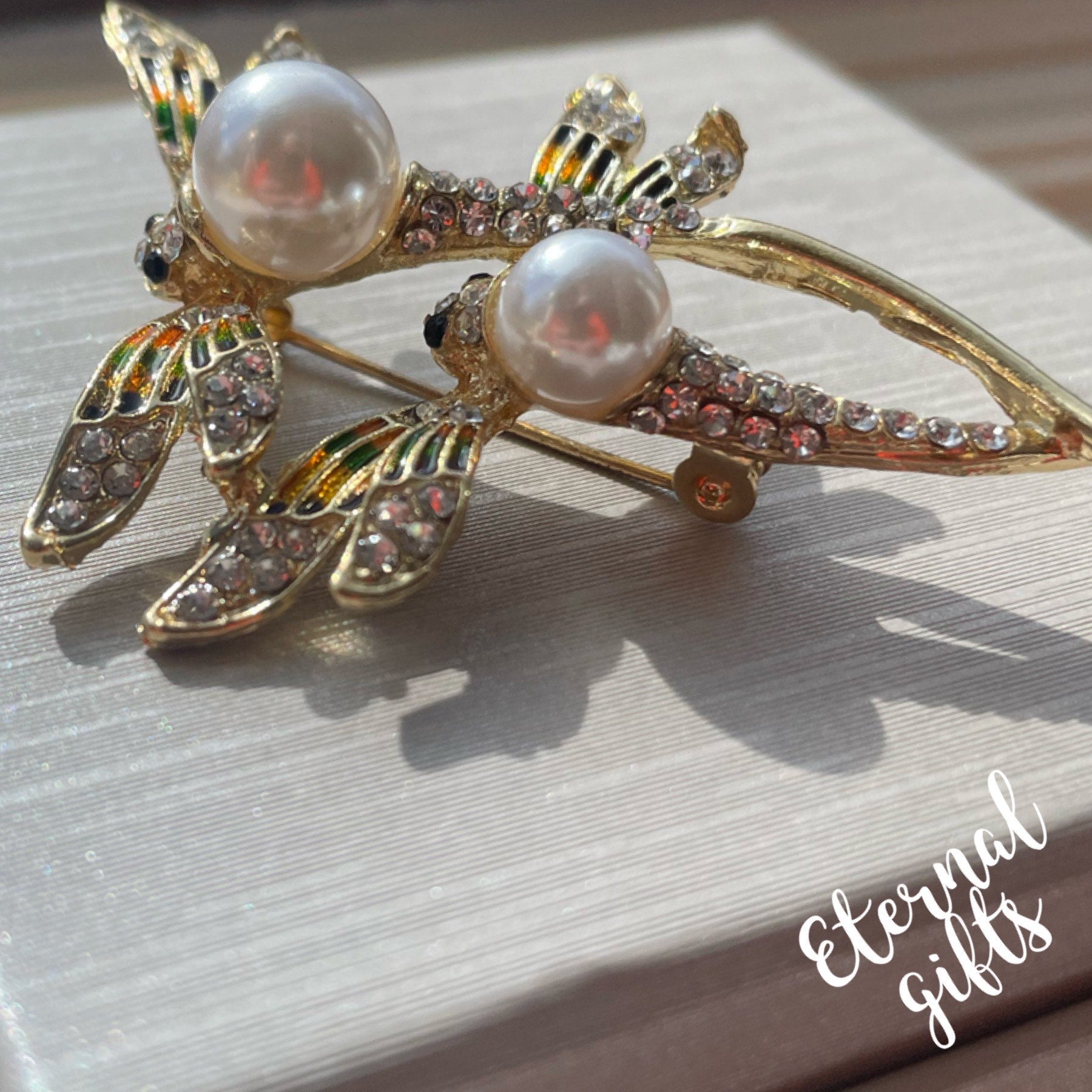 Double Dragonfly Brooch with Clasp By Roisin