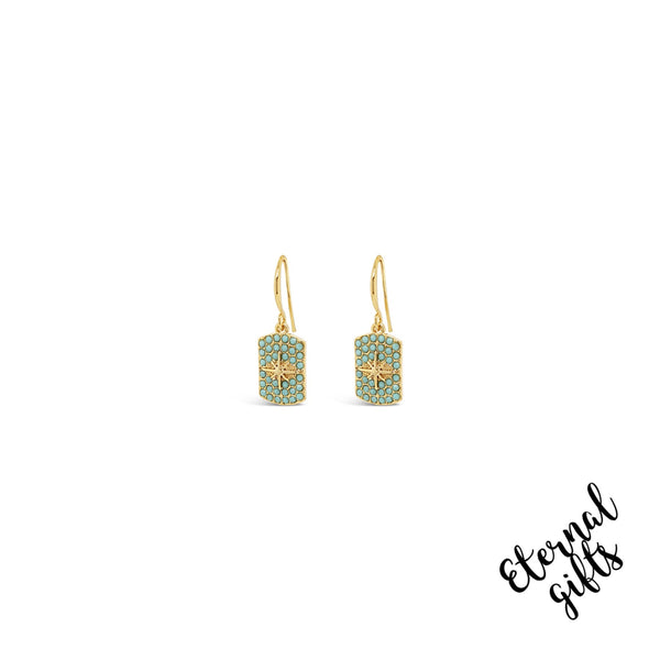 Drop Star Fish Hook Earring In Gold & Turquoise By Absolute Jewellery.