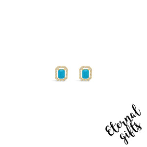 Turquoise & Gold Stud earring By Absolute Jewellery E2173TQ