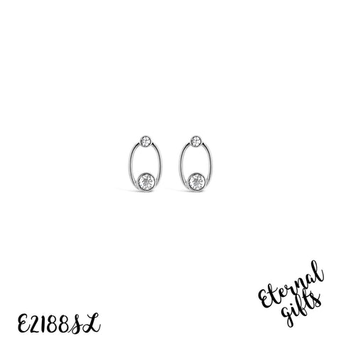Silver and Diamond Earrings E2188SL - Absolute earrings