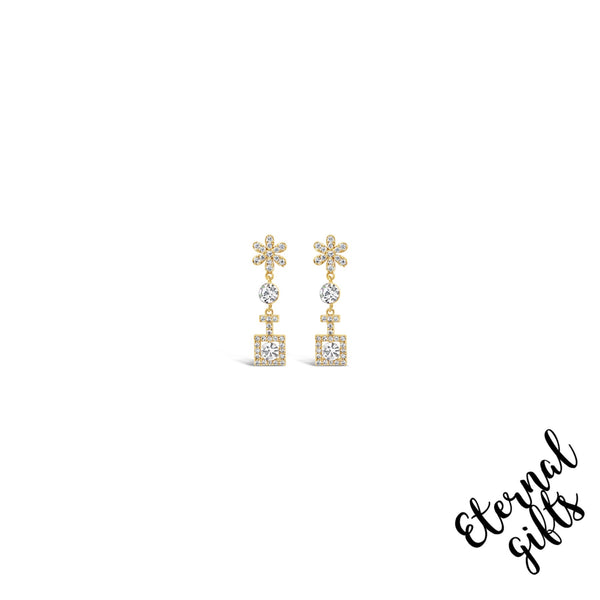 Drop Daisy Earring in Gold by Absolute Jewellery