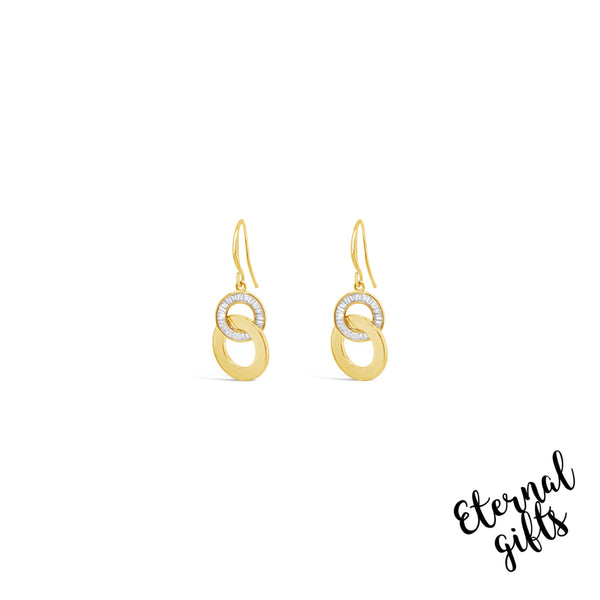 Gold Interconnected Earring By Absolute Jewellery E2202GL