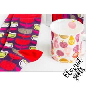 Mug And Sock Set (Orchard) _ Shannonbridge Pottery