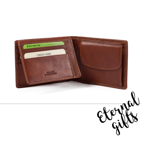 Classic Gianni Conti Leather Wallet in Cognac