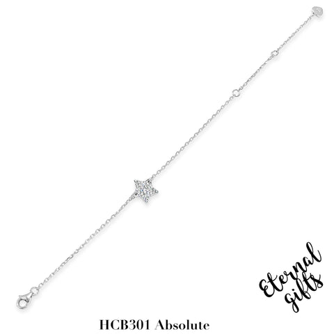 Silver Pave Star Bracelet HCB301 - Absolute Kids Collection