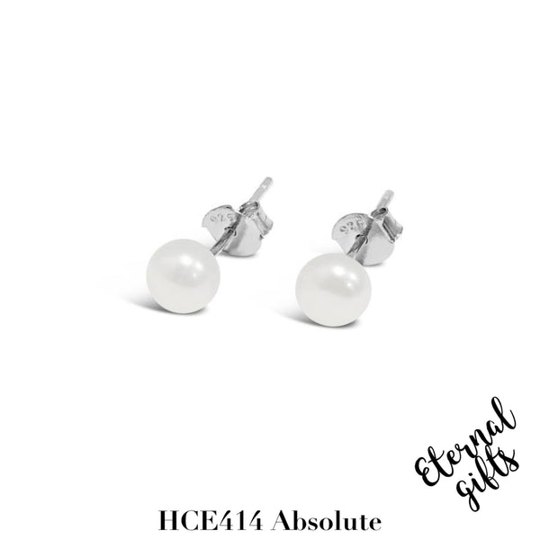 Silver Pearl Earrings HCE414 - Absolute Kids Collection