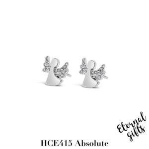 Silver Angel Stud Earrings HCE415 - Absolute Kids Collection