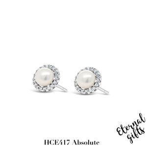 Silver Pearl Cluster Stud Earrings HCE417 - Absolute Kids Collection