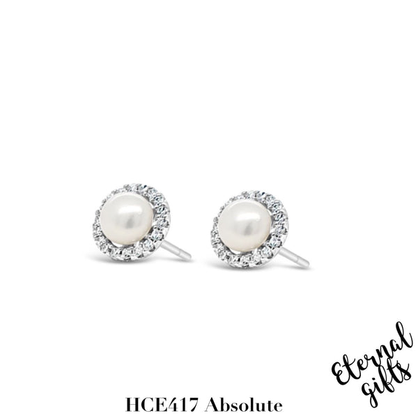 Silver Pearl Cluster Stud Earrings HCE417 - Absolute Kids Collection