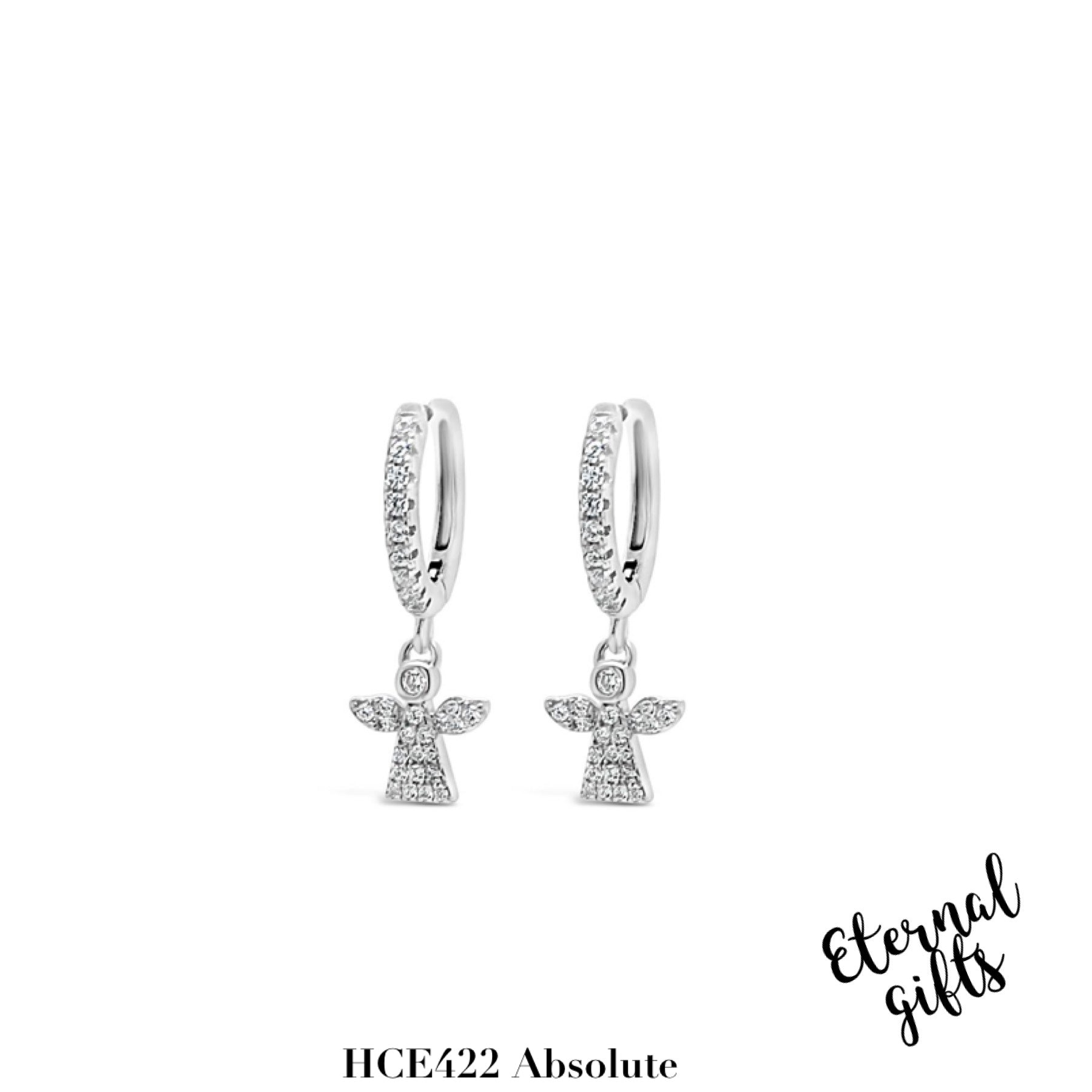 Silver Angel Hoop earrings HCE422