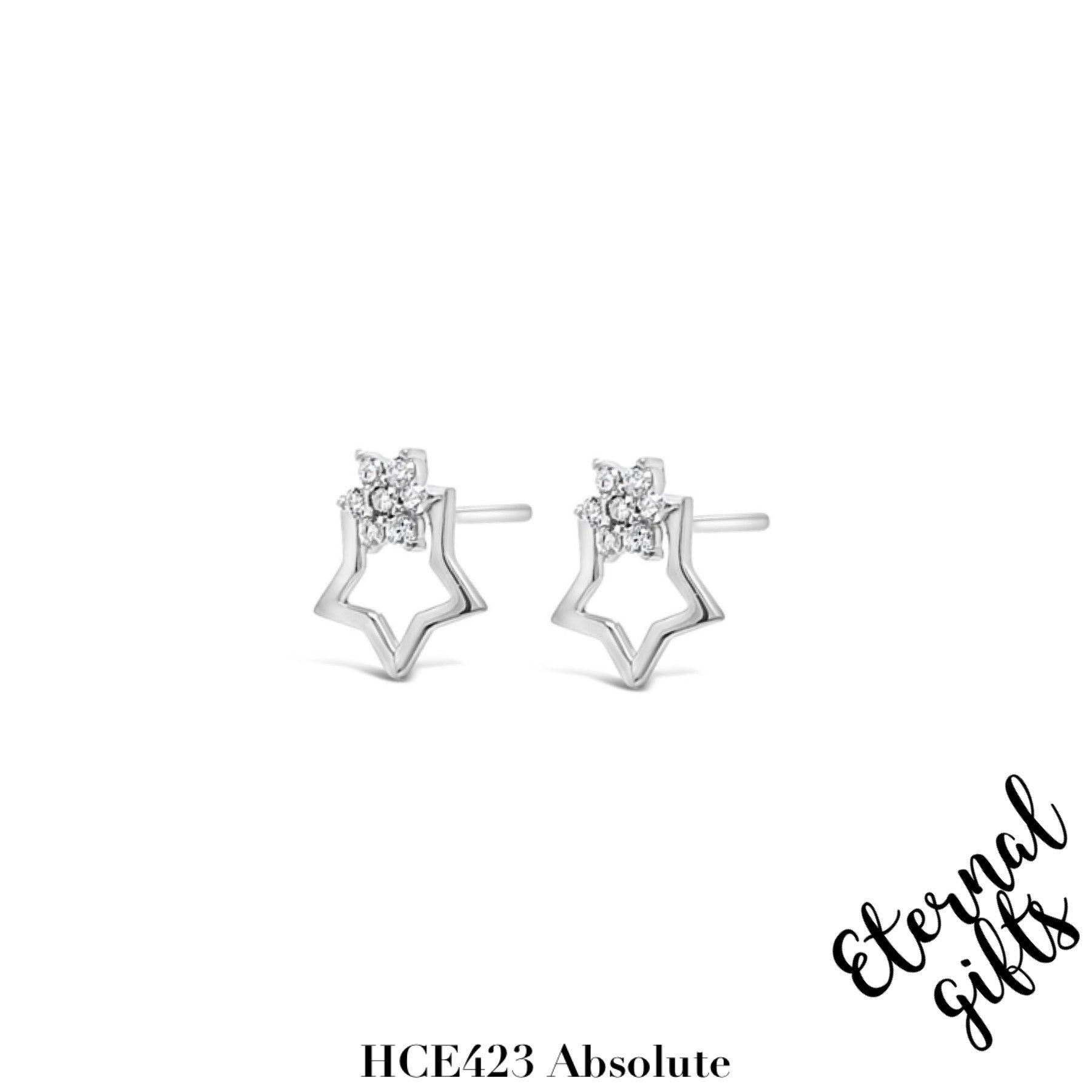 Silver Star Stud Earrings HCE423 - Absolute Kids Collection