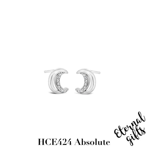 Silver Half Moon earrings HCE424 - Absolute Kids Collection