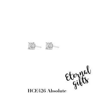 Silver 4mm Cubic Zirconia Stud Earrings HCE426 - Absolute Kids Collection
