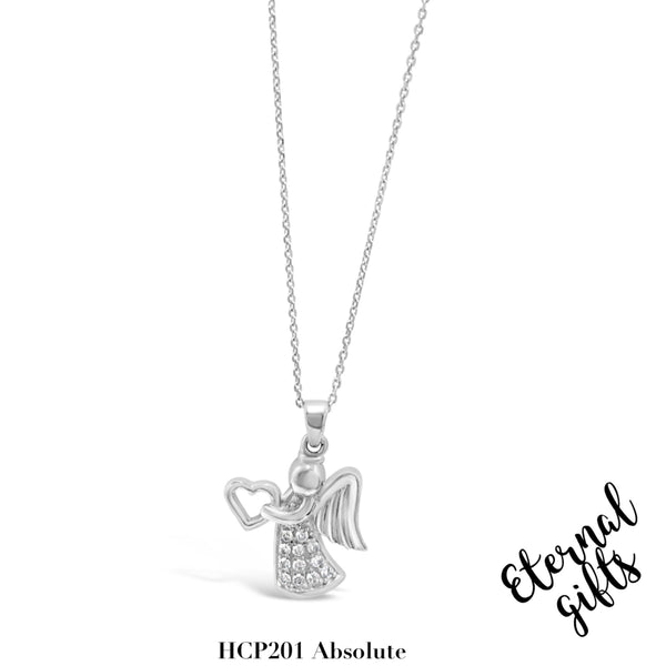 Silver Angel Pendant and Chain HCP201 - Absolute Kids Collection