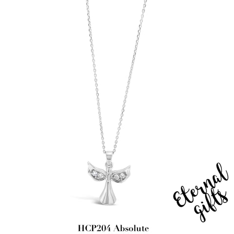 Silver Angel Pendant and Chain HCP204 - Absolute Kids Collection