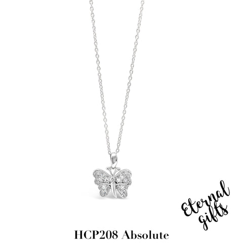 Silver Butterfly Pendant and Chain HCP208 - Absolute Kids Collection