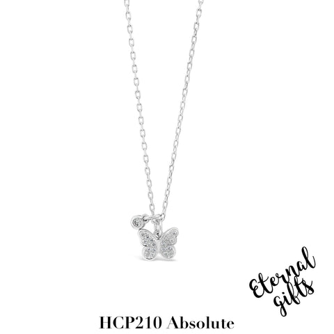Silver Butterfly Charm Pendant and Chain HPC210 - Absolute Kids Collection