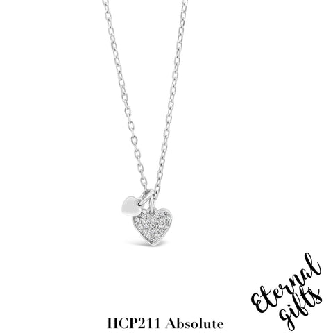 Silver Pave Heart Charm Pendant and Charm HCP211 - Absolute Kids Collection