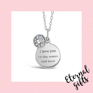 I Love you to The Moon and Back Silver Kids Pendant HCP229- Absolute Jewellery
