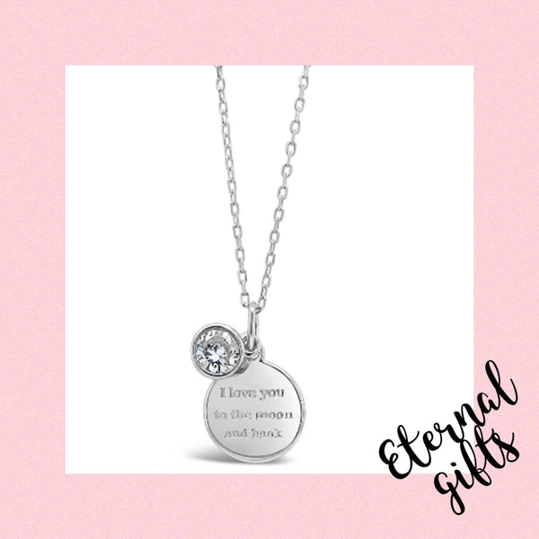 I Love you to The Moon and Back Silver Kids Pendant HCP229- Absolute Jewellery