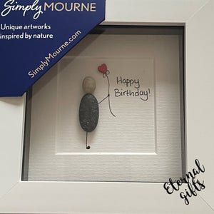 Happy Birthday Pebble Art By Simply Mourne (Small)