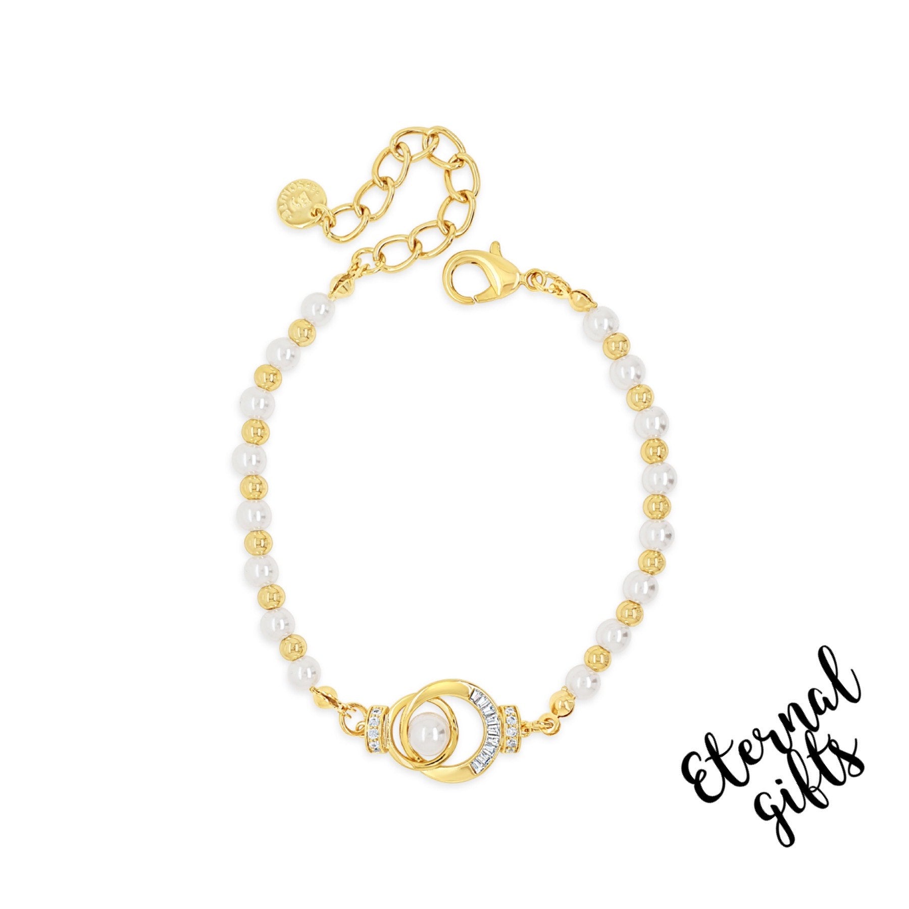Beaded Pearl And Gold Bracelet By Absolute Jewellery