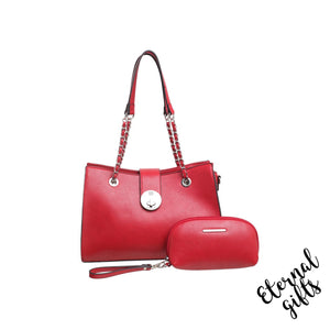The Laura Red Urban Shoulder Bag with Wristlet Purse