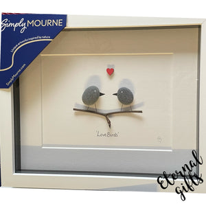 Love Birds Pebble Art By Simply Mourne Large