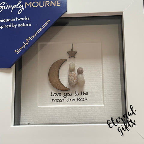 "Love you to the moon and back" Pebble Art By Simply Mourne (Small)