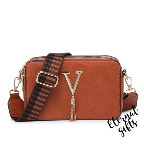 Ms Valentine Crossbody With Wide Strap ( Detachable) - Tan