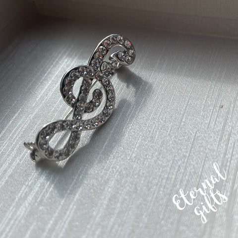 Music Clef Brooch with Clasp By Roisin