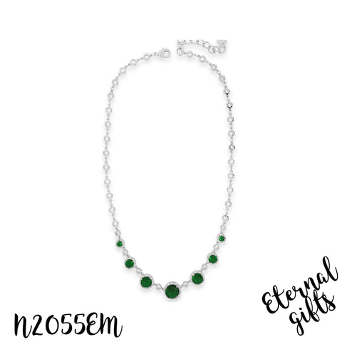 The Emerald Collection Silver Necklace Absolute Jewellery