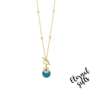 T-Bar Necklace Turquoise & Gold By Absolute Jewellery