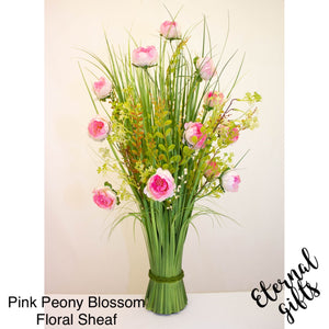 Pink Peony Blossom Floral Sheaf Large -Enchante