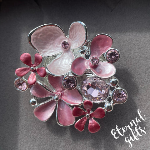 Pink Floral Magnetic Brooch By Roisin