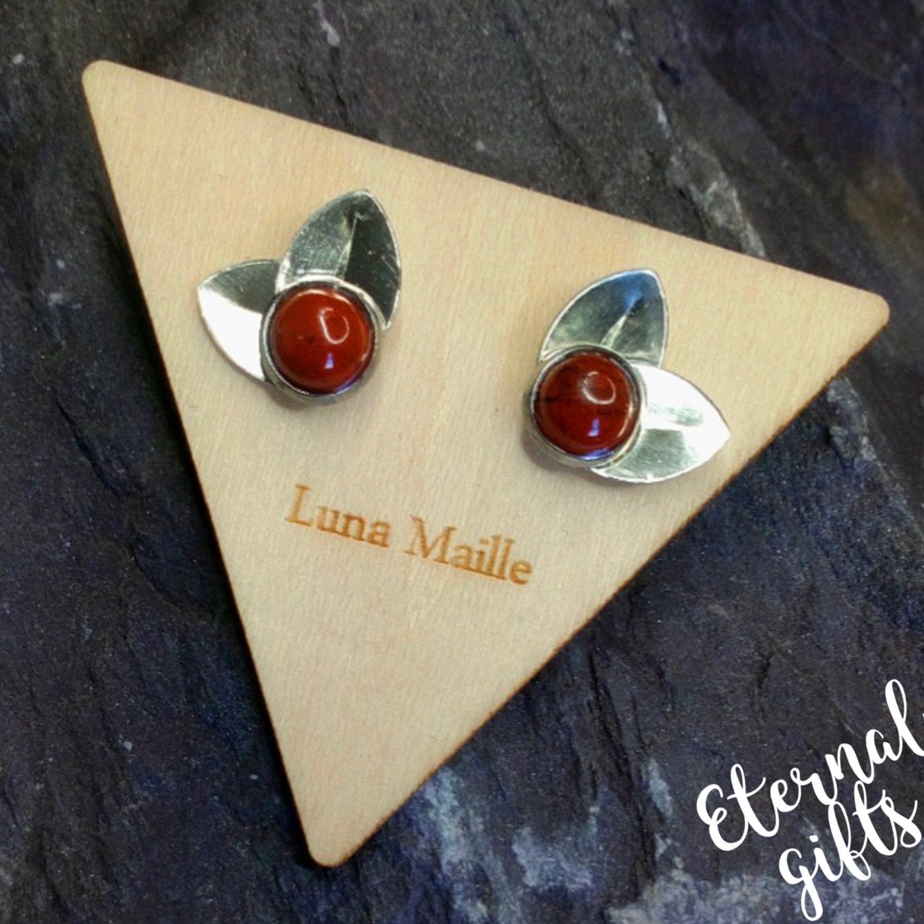 Red Jasper Earrings - Luna Maille.