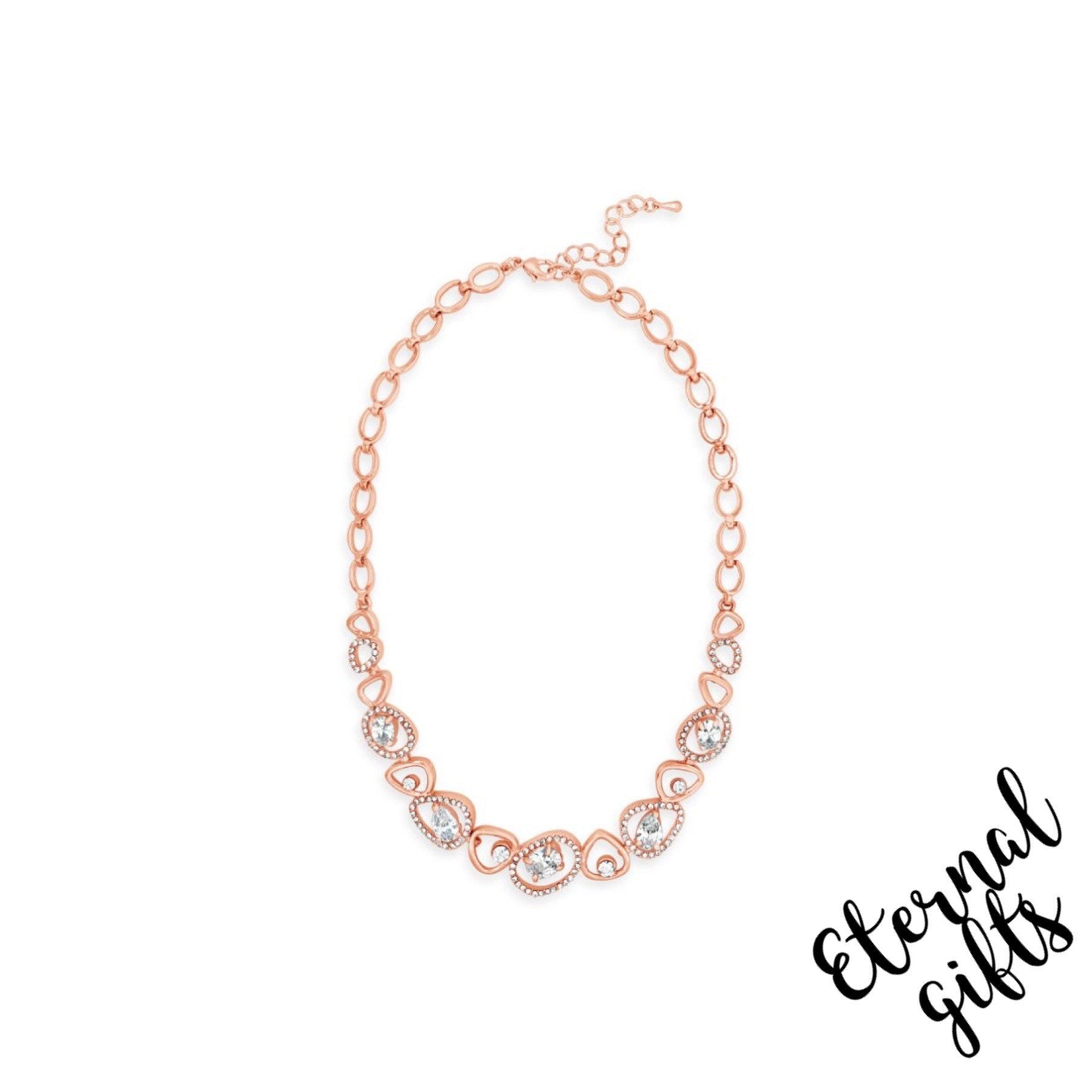 Rose Gold Diamonte Necklace N1187RS