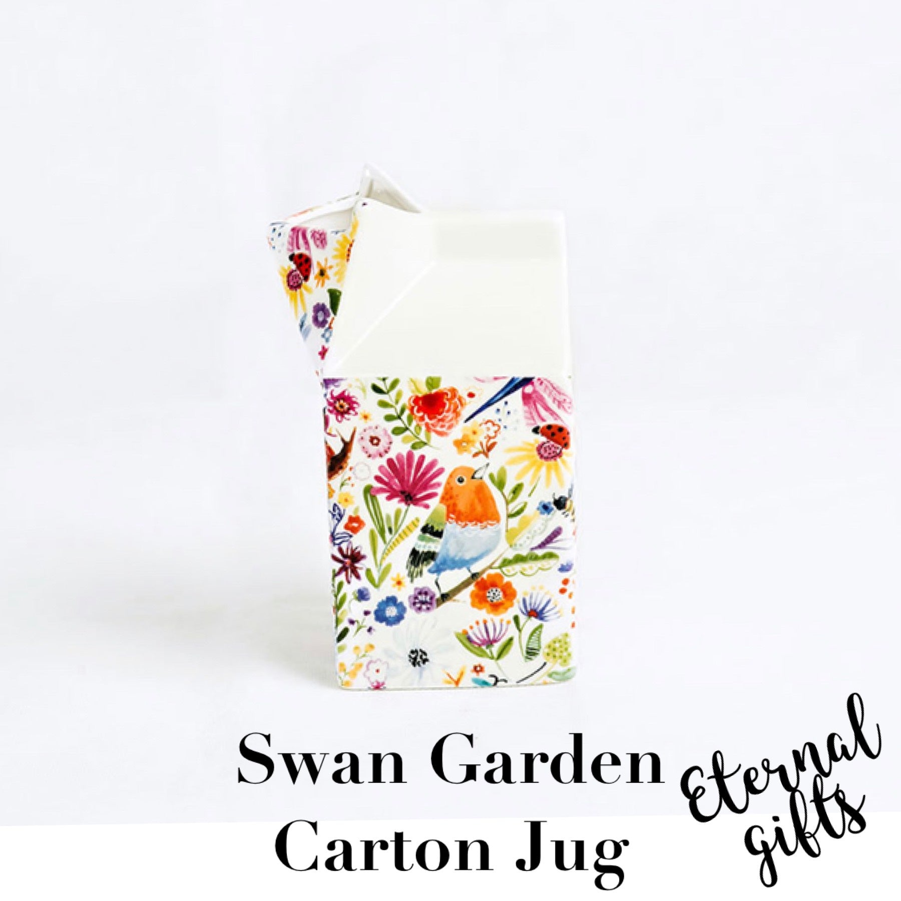 Swan Garden Carton Jug- Shannonbridge Pottery