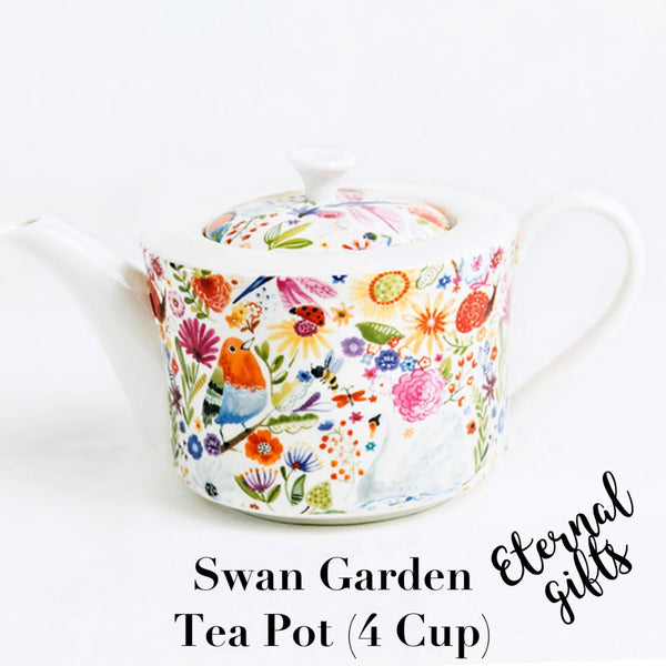 Swan Garden Tea Pot ( 4 Cup) - Shannonbridge Pottery